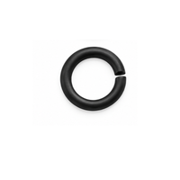 Euro 4mm Round Open Jump Ring in Matte Black finish, 21 gauge.