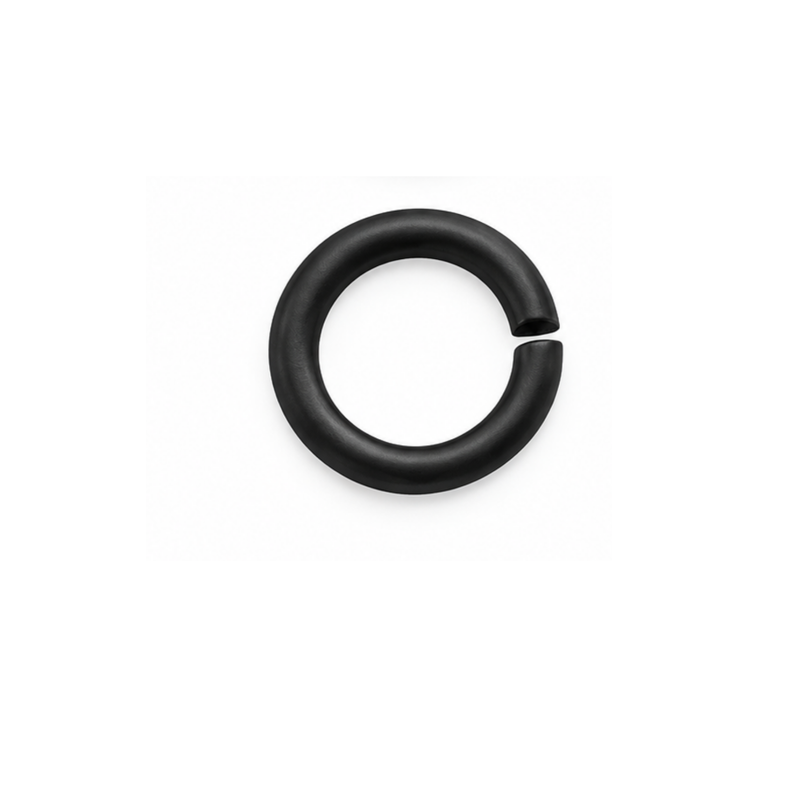Euro 4mm Round Open Jump Ring in Matte Black finish, 21 gauge.