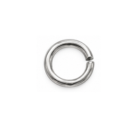 Euro 4mm Round Open Jump Ring in Silver Plate finish, 21 gauge.