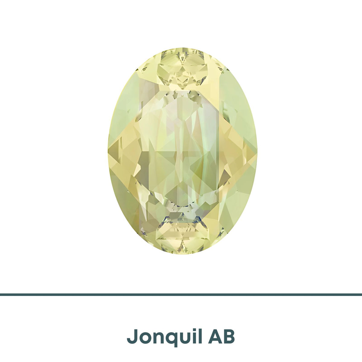 Brilliance Crystal, 4120 (14x10mm) Oval Faceted Fancy Stones, Jonquil AB - The Argus Collection