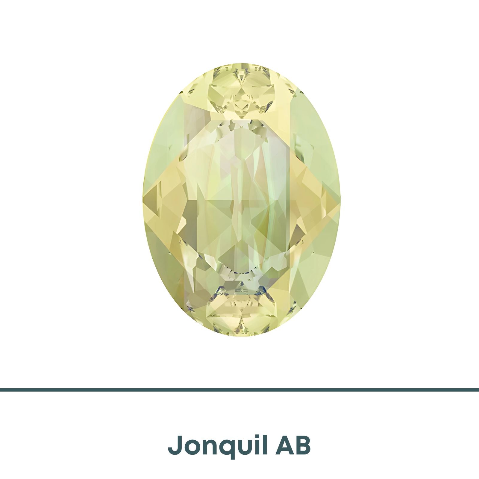 Brilliance Crystal, 4120 (14x10mm) Oval Faceted Fancy Stones, Jonquil AB - The Argus Collection
