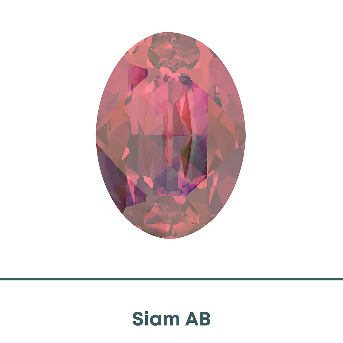 Brilliance Crystal, 4120 (14x10mm) Oval Faceted Fancy Stones, Siam AB - The Argus Collection