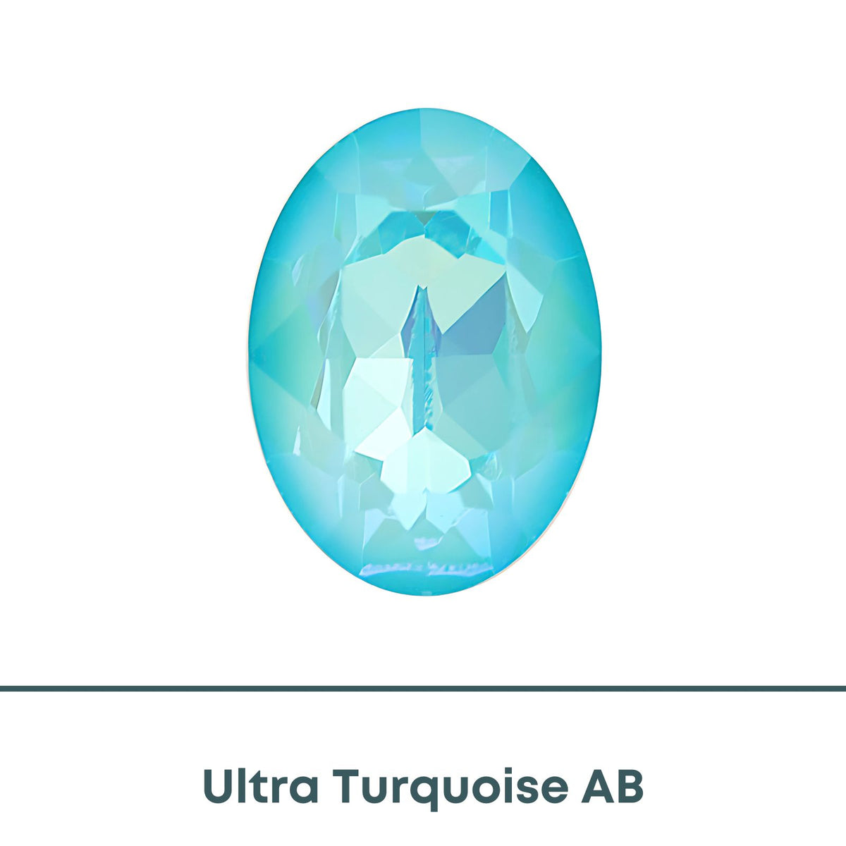 Brilliance Crystal, 4120 (14x10mm) Oval Faceted Fancy Stones, Ultra Turquoise - The Argus Collection