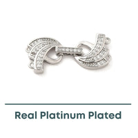 Nouveau Swirl, Cubic Zirconia, 2-Strand Foldover Clasp - The Argus Collection