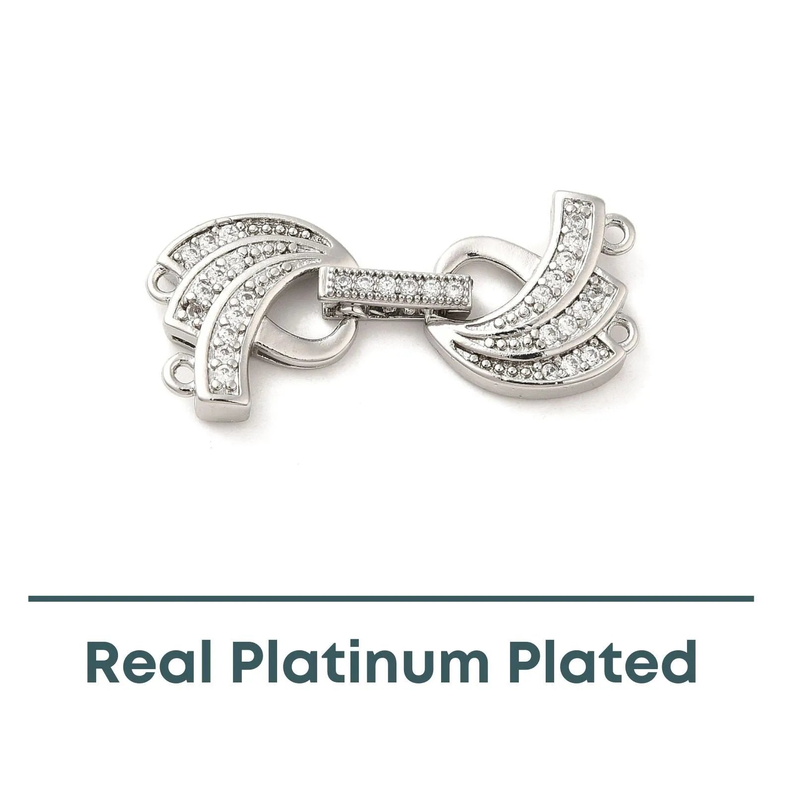Nouveau Swirl, Cubic Zirconia, 2-Strand Foldover Clasp - The Argus Collection