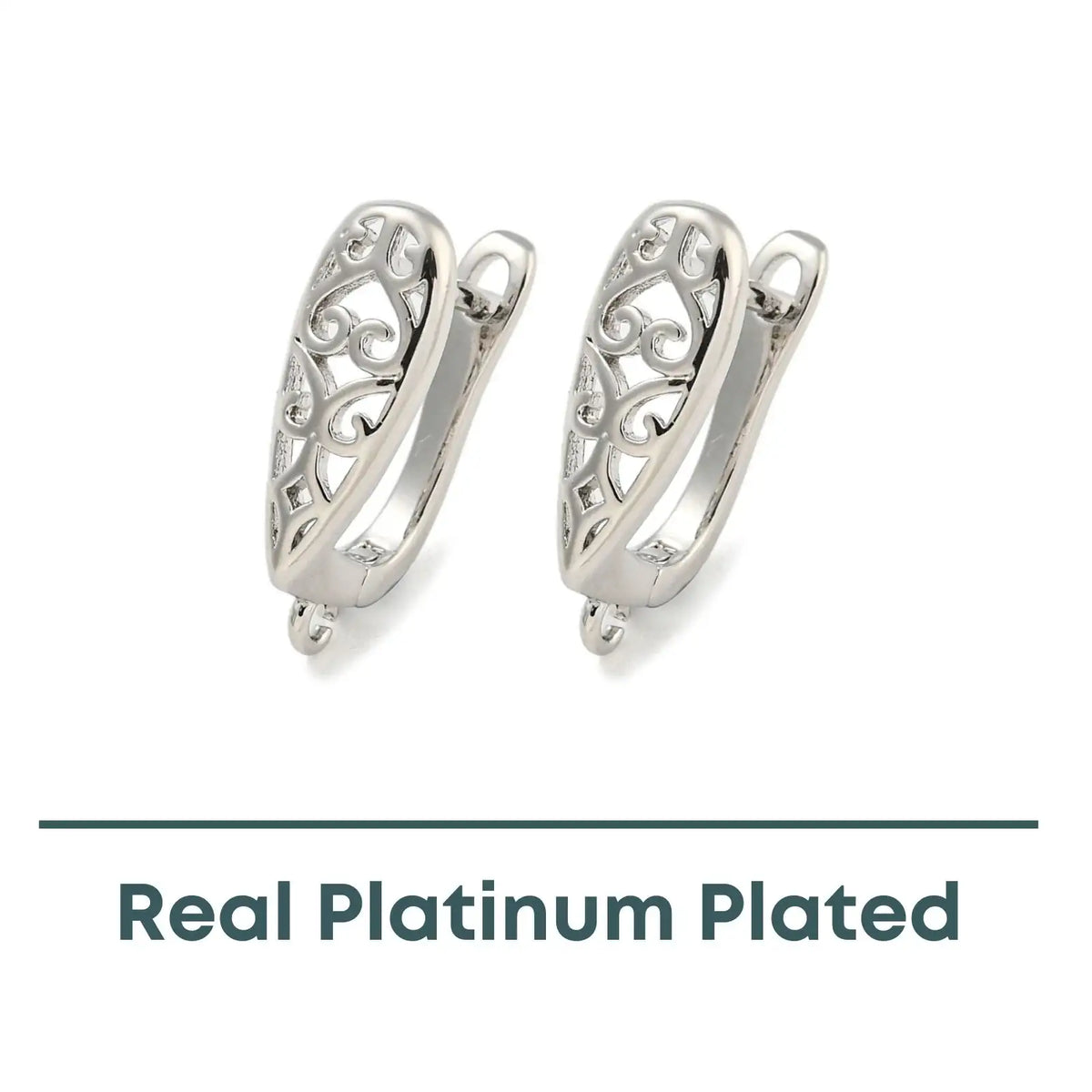 Spiral Heart Snap-In Leverback Earrings, 18K Gold or real Platinum Plate - The Argus Collection