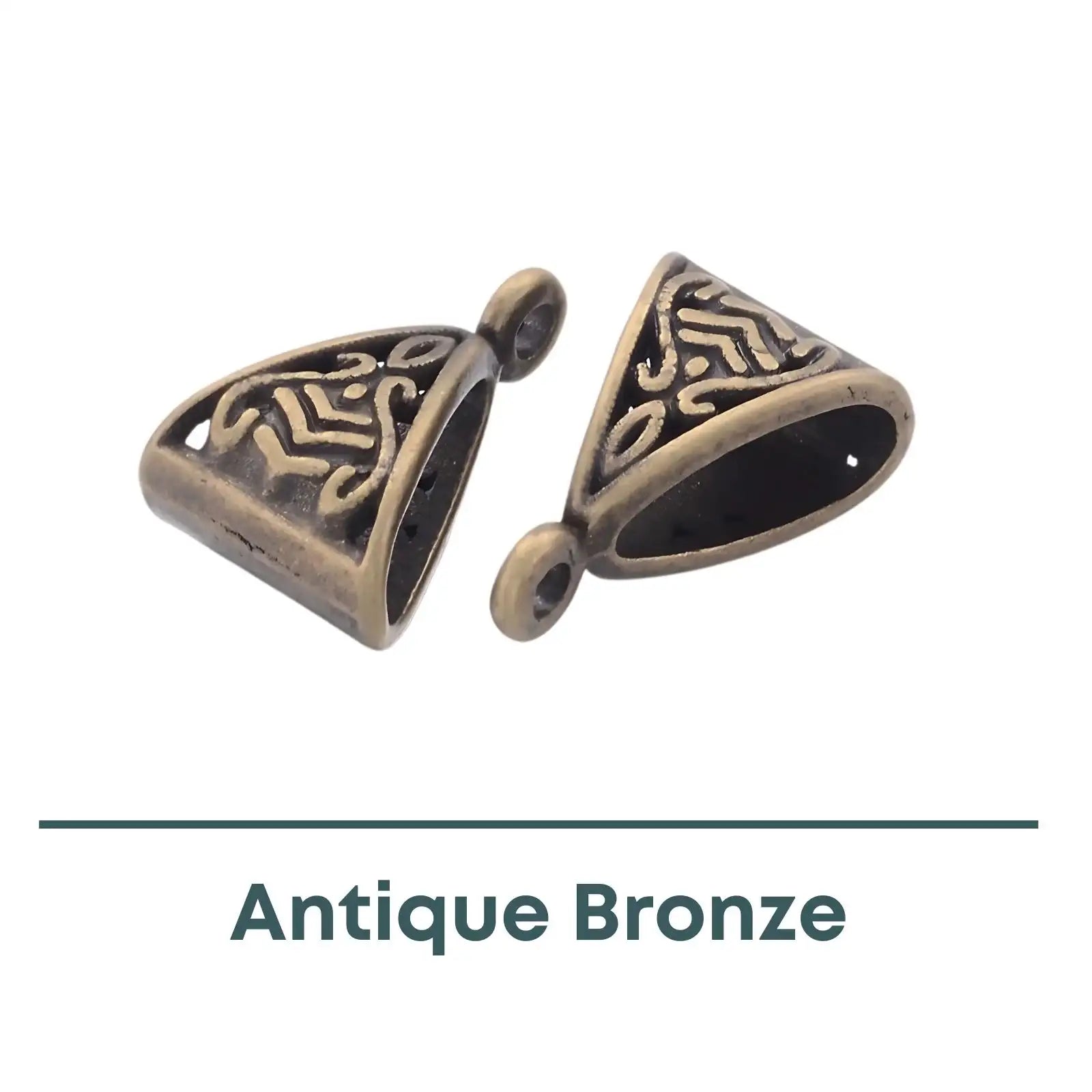 Tibetan Style Bails with Vertical Loop, 3 Finishes - The Argus Collection