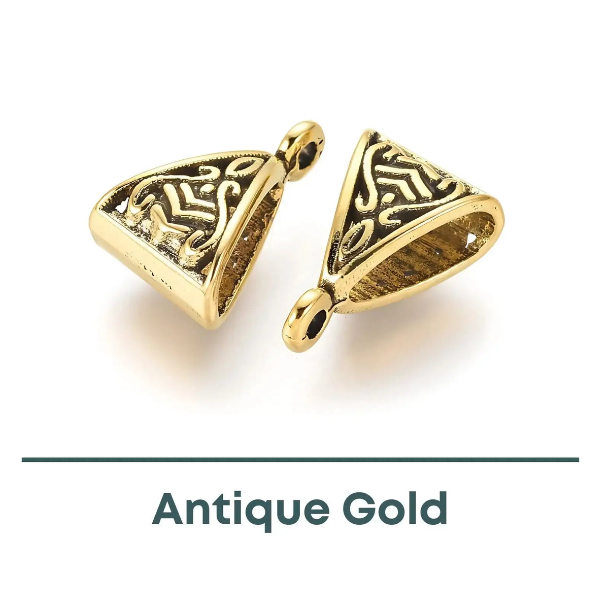 Tibetan Style Bails with Vertical Loop, 3 Finishes - The Argus Collection