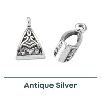 Tibetan Style Bails with Vertical Loop, 3 Finishes - The Argus Collection