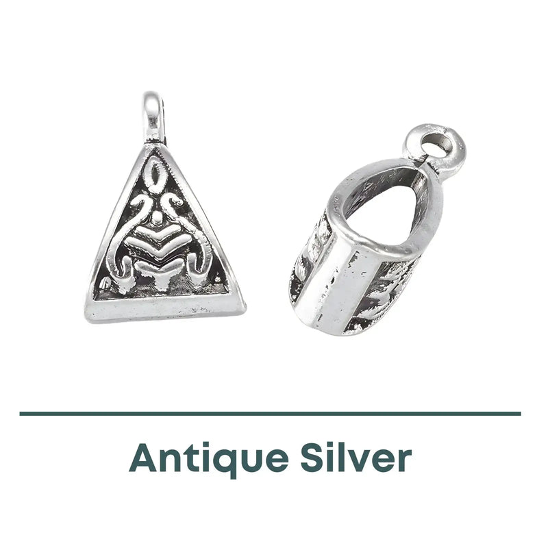Tibetan Style Bails with Vertical Loop, 3 Finishes - The Argus Collection