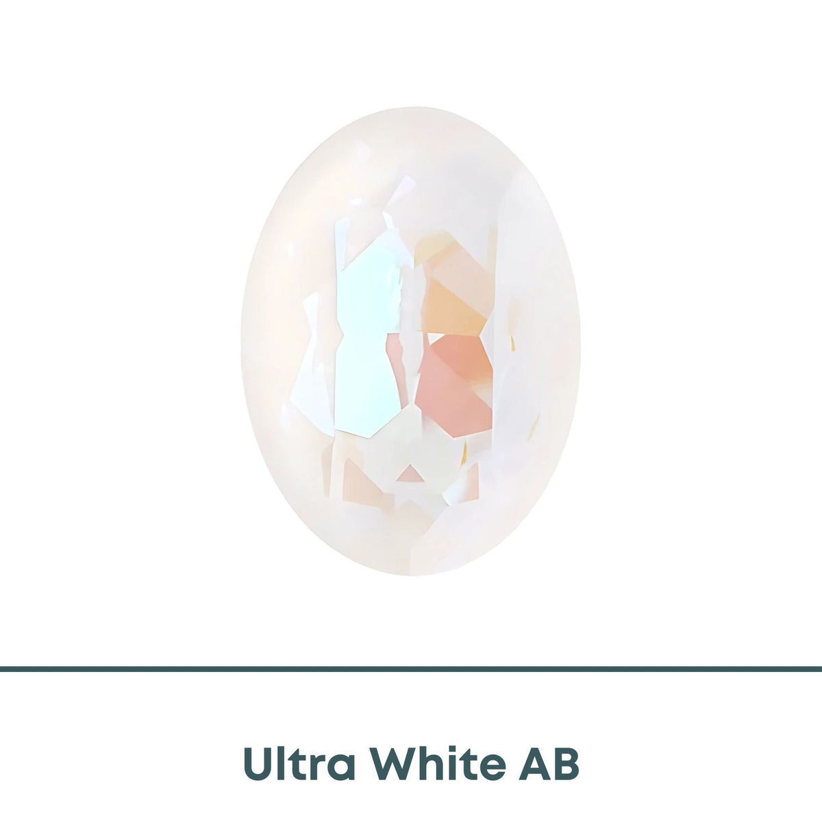 Brilliance Crystal, 4120 (14x10mm) Oval Faceted Fancy Stones, Ultra White AB - The Argus Collection