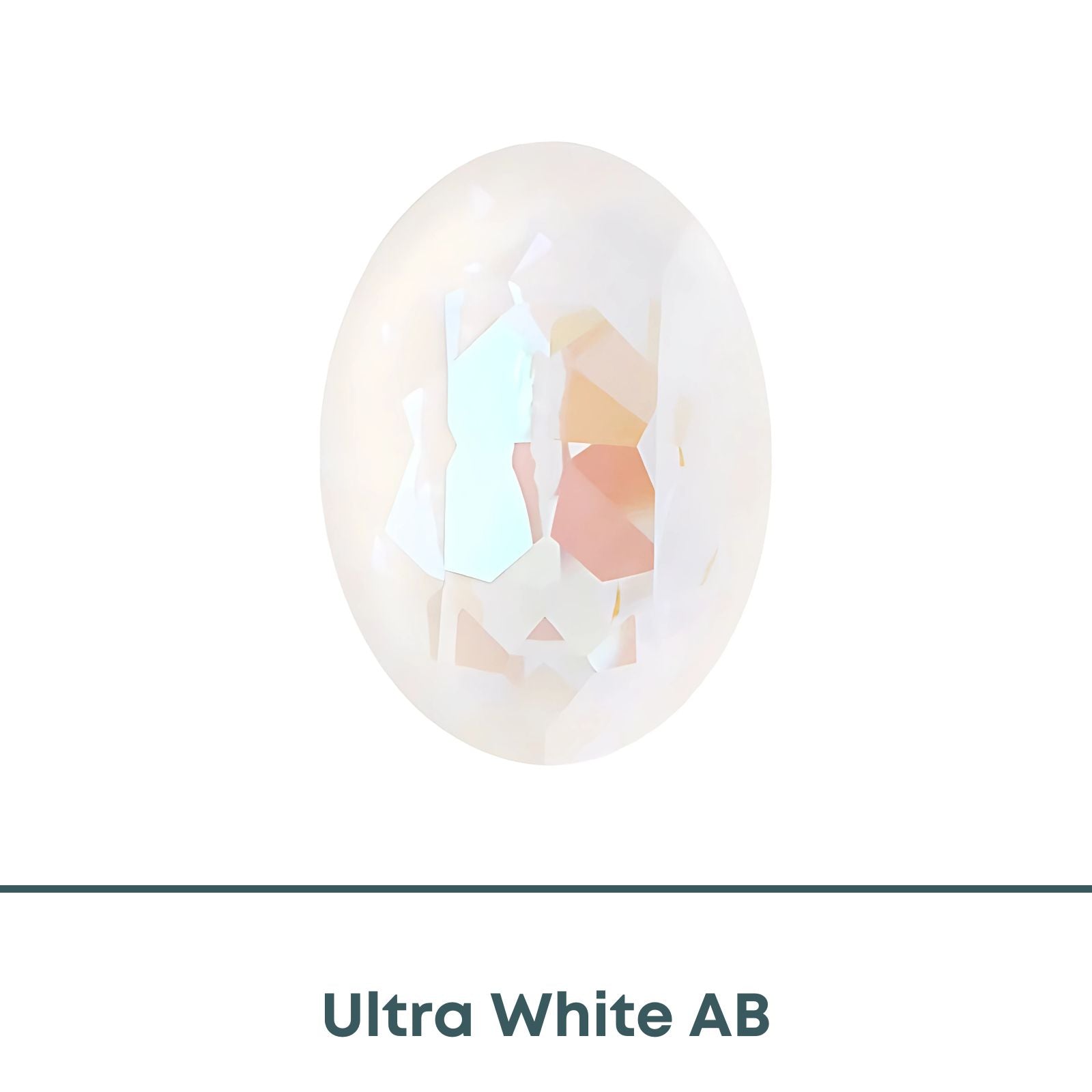 Brilliance Crystal, 4120 (14x10mm) Oval Faceted Fancy Stones, Ultra White AB - The Argus Collection