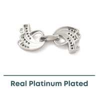 Nouveau Swirl, Cubic Zirconia, 2-Strand Foldover Clasp - The Argus Collection