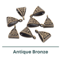 Tibetan Style Bails with Vertical Loop, 3 Finishes - The Argus Collection