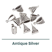 Tibetan Style Bails with Vertical Loop, 3 Finishes - The Argus Collection