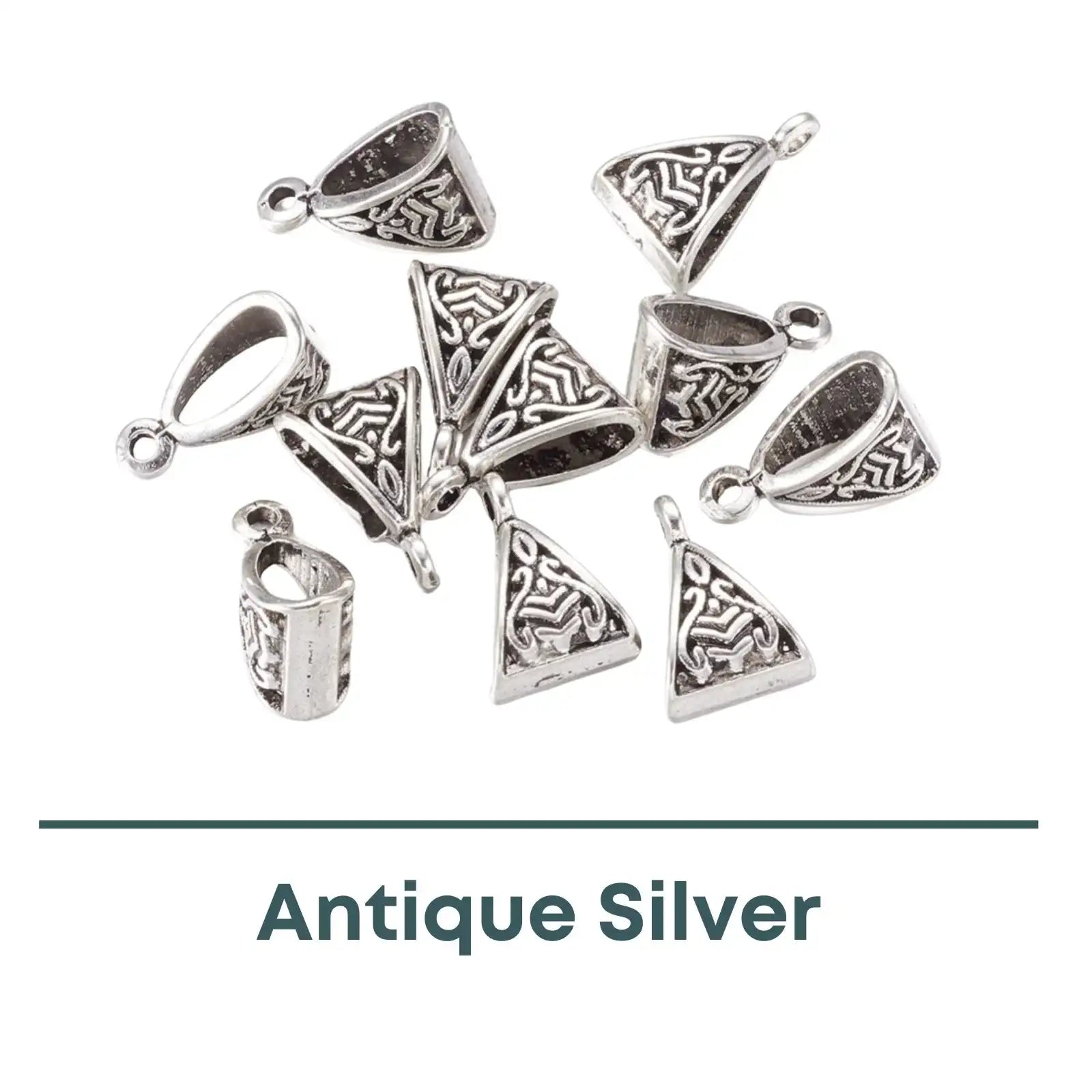 Tibetan Style Bails with Vertical Loop, 3 Finishes - The Argus Collection