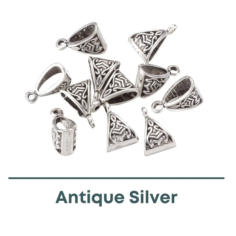 Tibetan Style Bails with Vertical Loop, 3 Finishes - The Argus Collection