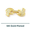 Nouveau Swirl, Cubic Zirconia, 2-Strand Foldover Clasp - The Argus Collection