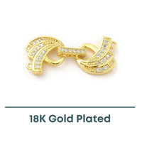Nouveau Swirl, Cubic Zirconia, 2-Strand Foldover Clasp - The Argus Collection