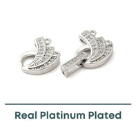 Nouveau Swirl, Cubic Zirconia, 2-Strand Foldover Clasp - The Argus Collection