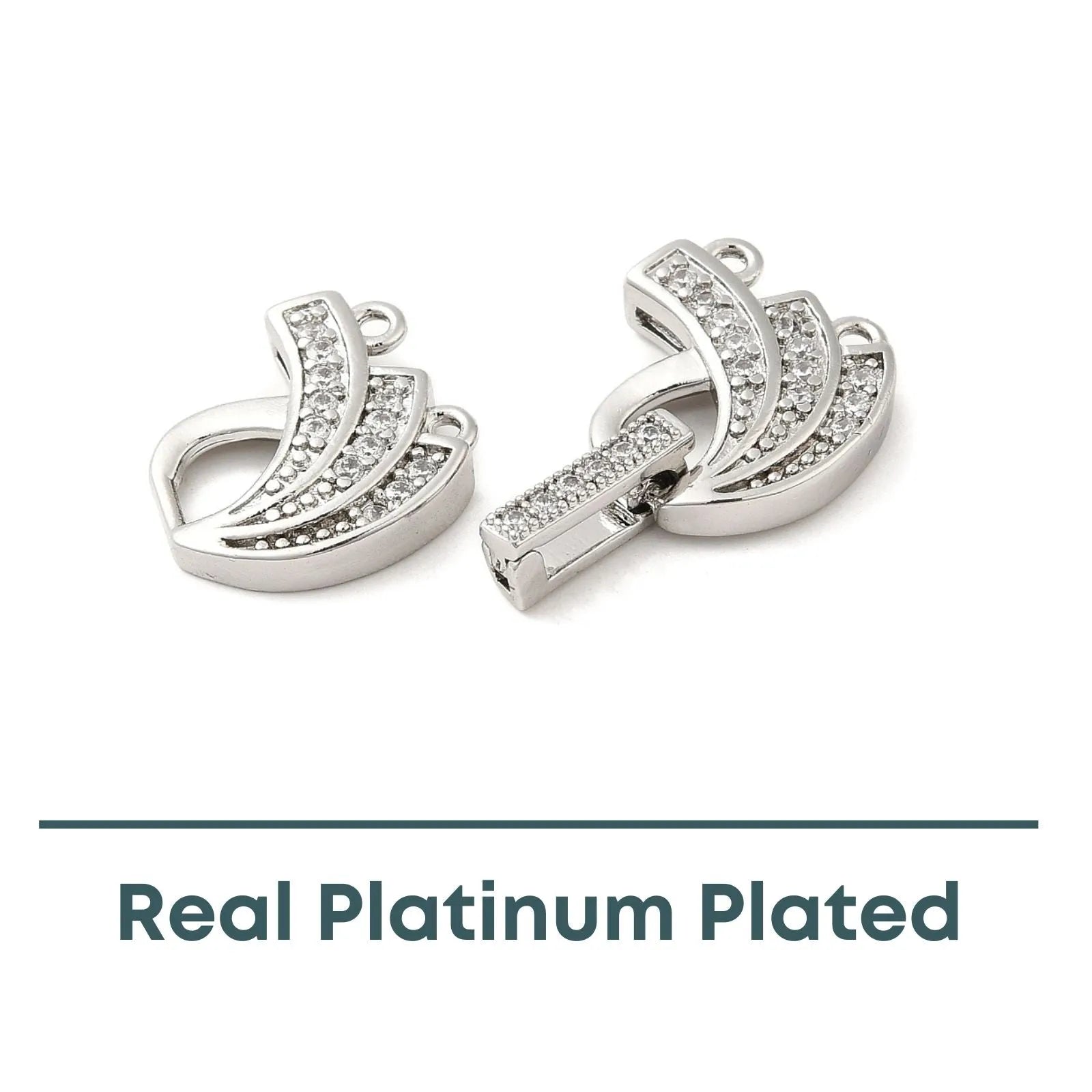 Nouveau Swirl, Cubic Zirconia, 2-Strand Foldover Clasp - The Argus Collection