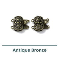 Lacey 2-Strand Box Clasp with Heart Motif, 1 Piece - The Argus Collection