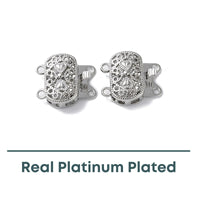 Lacey 2-Strand Box Clasp with Heart Motif, 1 Piece - The Argus Collection