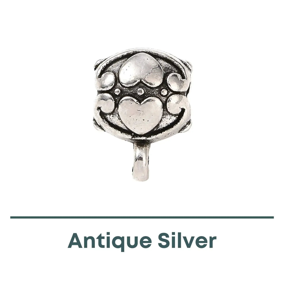Turtle Love Bail, Antique Silver, 2 or 10 Pieces - The Argus Collection