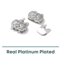 Lacey 2-Strand Box Clasp with Heart Motif, 1 Piece - The Argus Collection
