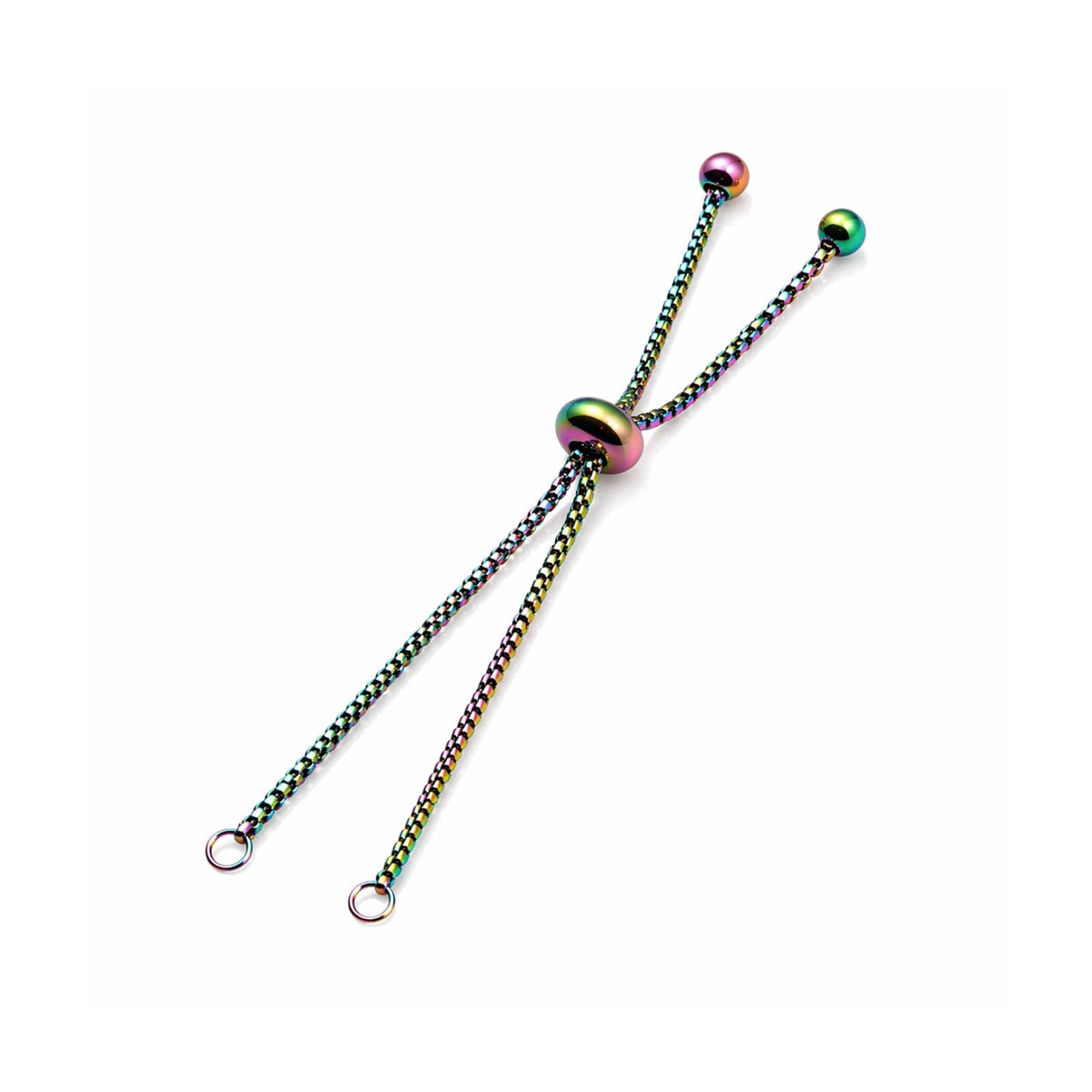 Adjustable Bolo Bracelet Chain With Ball Ends - Adjustable Bolo Bracelet Chain With Ball Ends - Rainbow 1 PCS , The Argus Collection