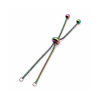 Adjustable Bolo Bracelet Chain With Ball Ends - Adjustable Bolo Bracelet Chain With Ball Ends - Rainbow 1 PCS , The Argus Collection