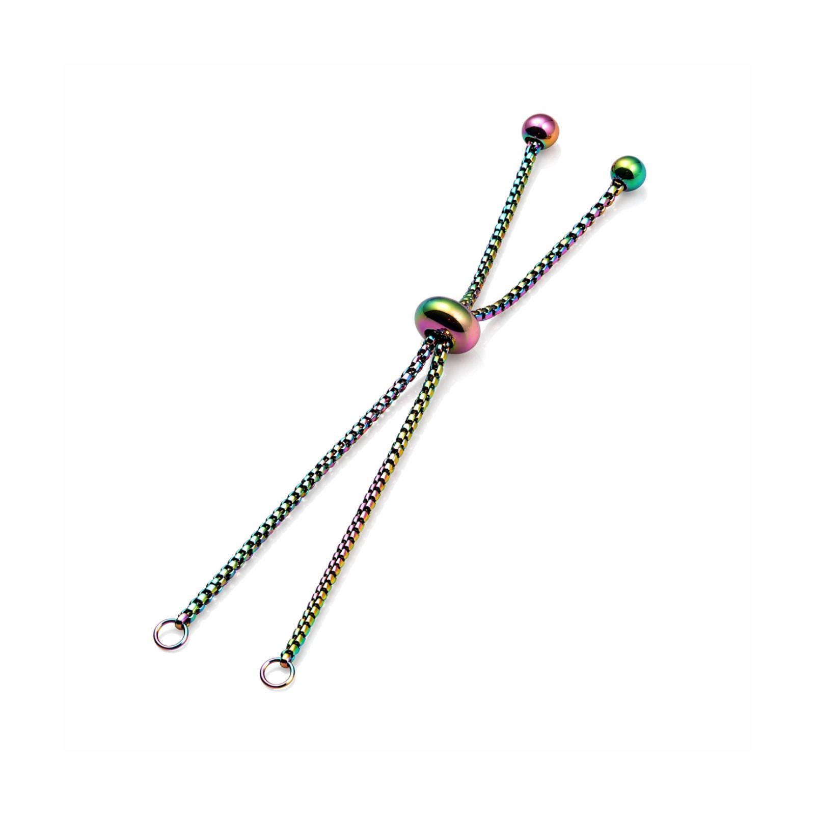 Adjustable Bolo Bracelet Chain With Ball Ends - Adjustable Bolo Bracelet Chain With Ball Ends - Rainbow 1 PCS , The Argus Collection