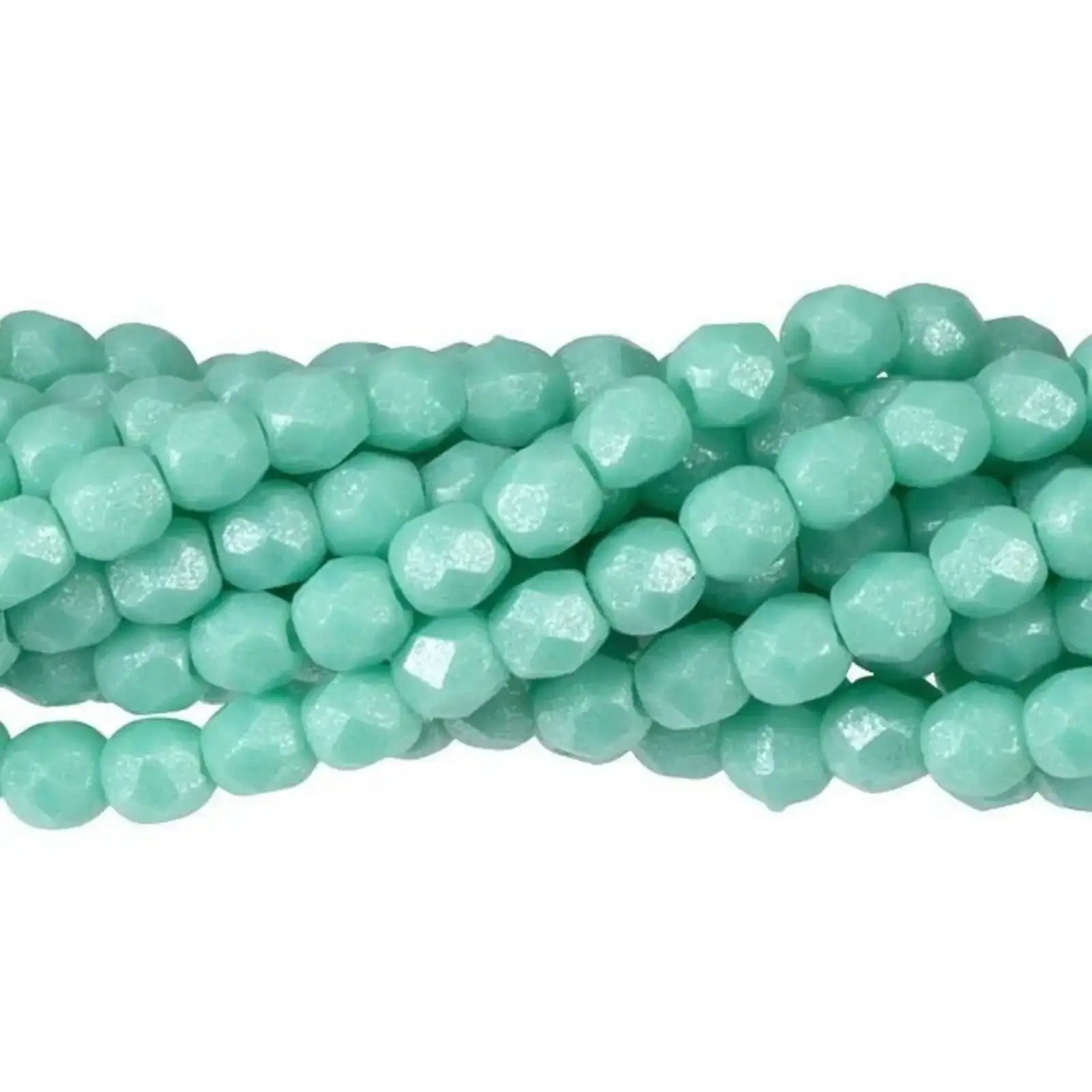 Fire Polish Beads, 2mm, Flash Pearl Turquoise - The Argus Collection