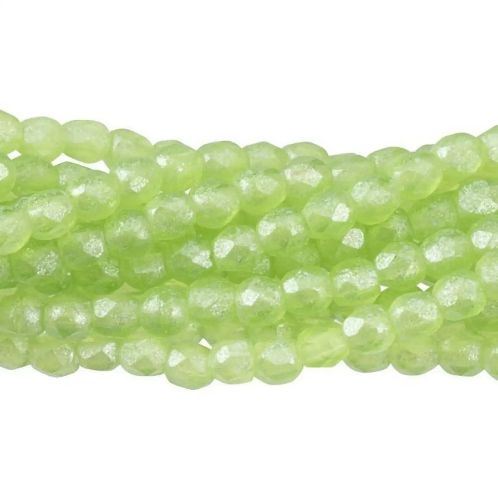 Fire Polish Beads, 2mm, Flash Pearl Olivine - The Argus Collection