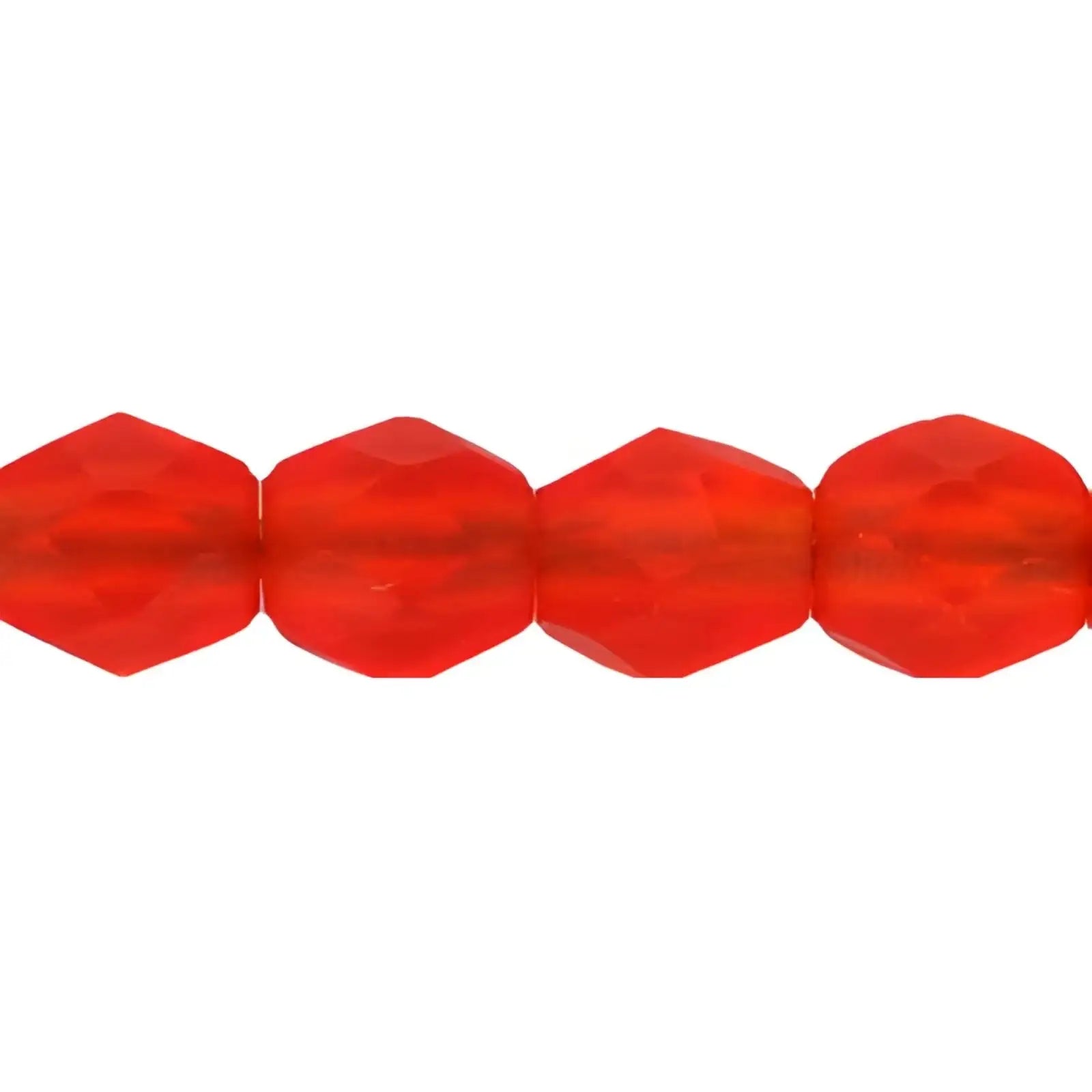 Fire Polish Beads, 3mm, Light Siam Ruby Matte, 50 pieces - The Argus Collection