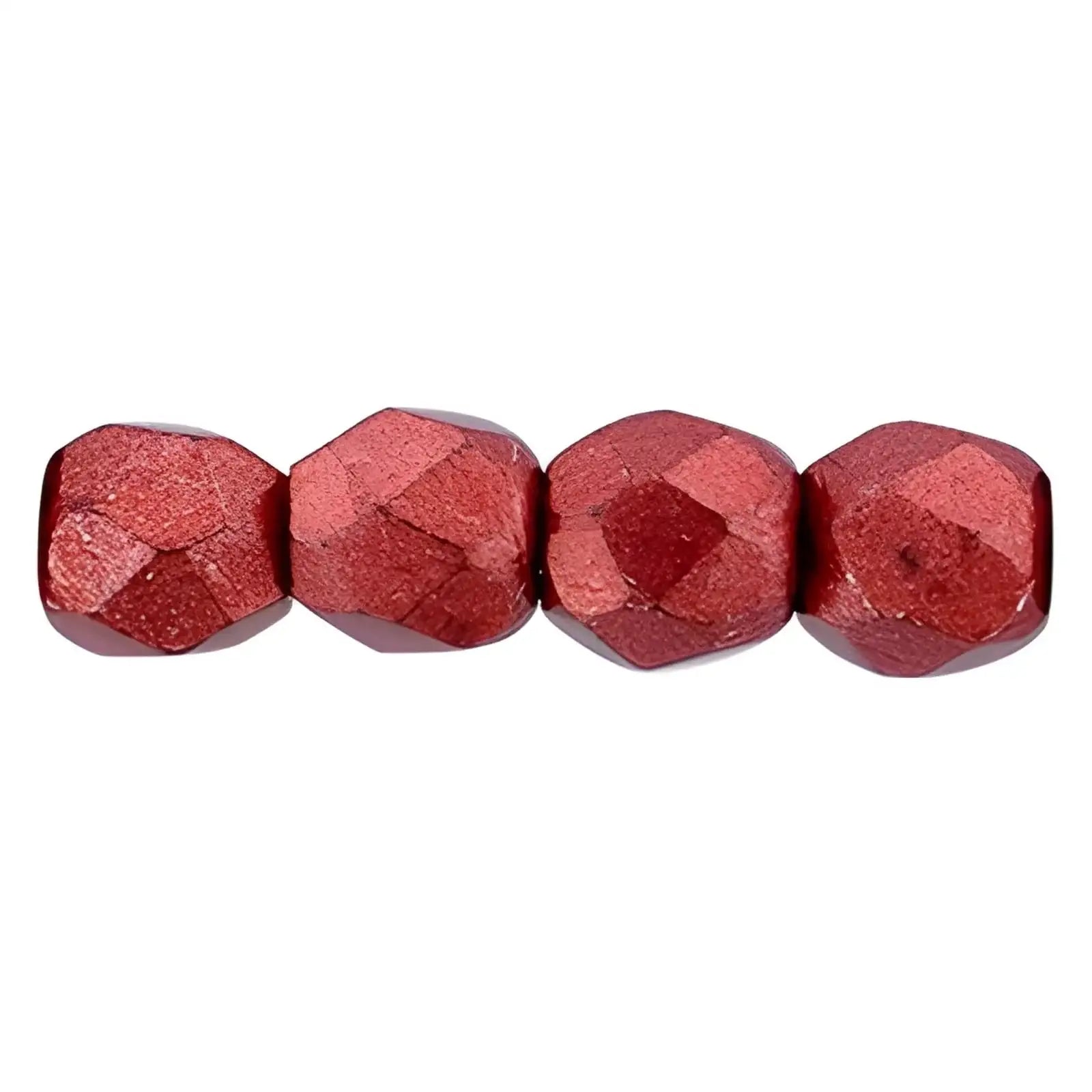 Fire Polish Beads, 3mm, Saturated Metallic Cherry Tomato, 50 pieces - The Argus Collection