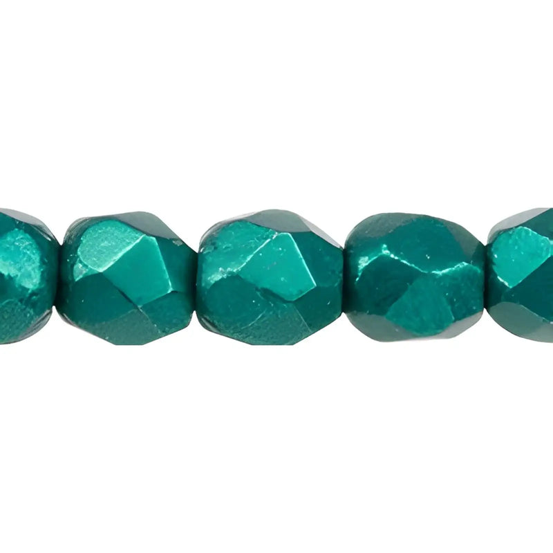 Fire Polish Beads, 3mm, Saturated Metallic Forest Biome, 50 pieces - The Argus Collection