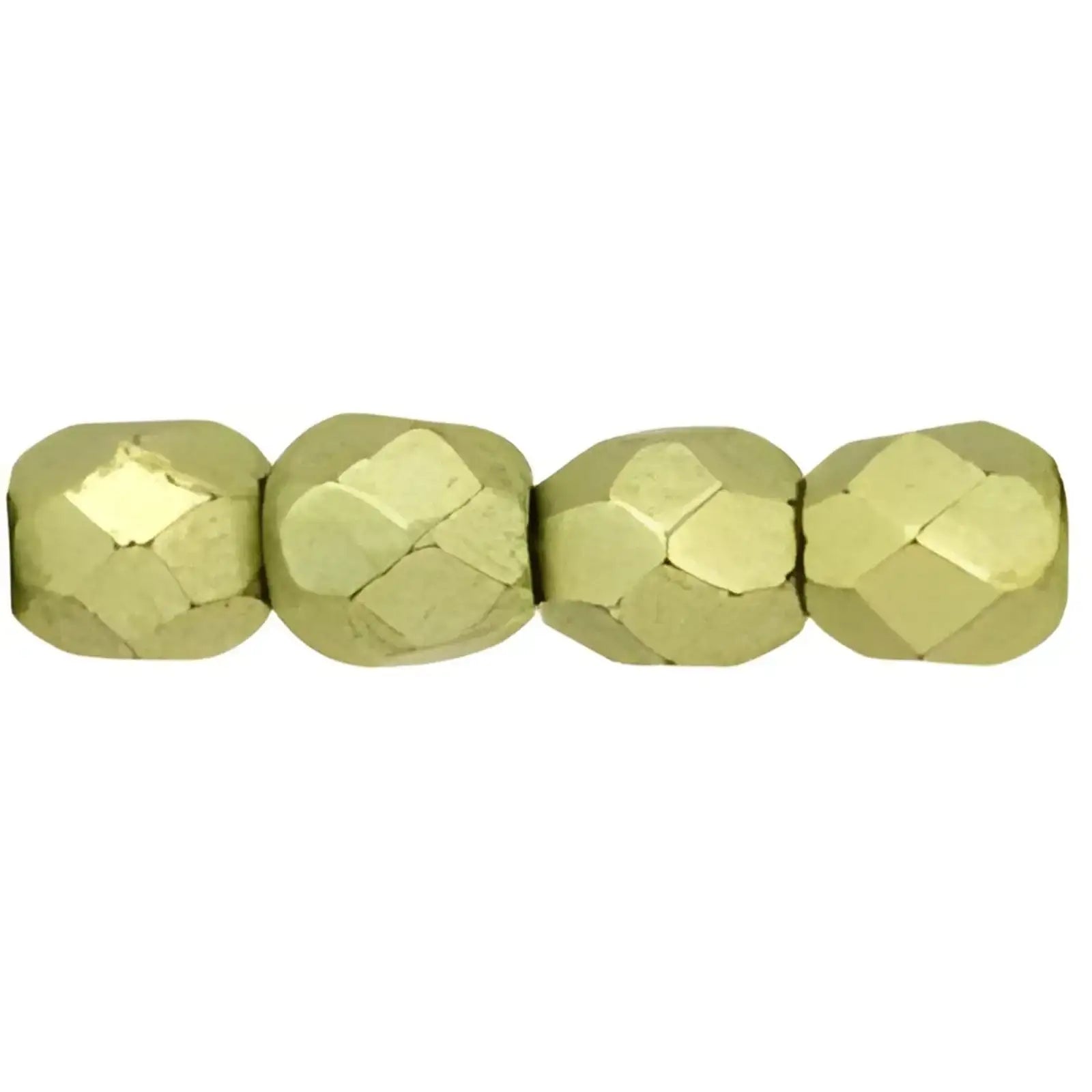 Fire Polish Beads, 3mm, Saturated Metallic Limelight, 50 pieces - The Argus Collection