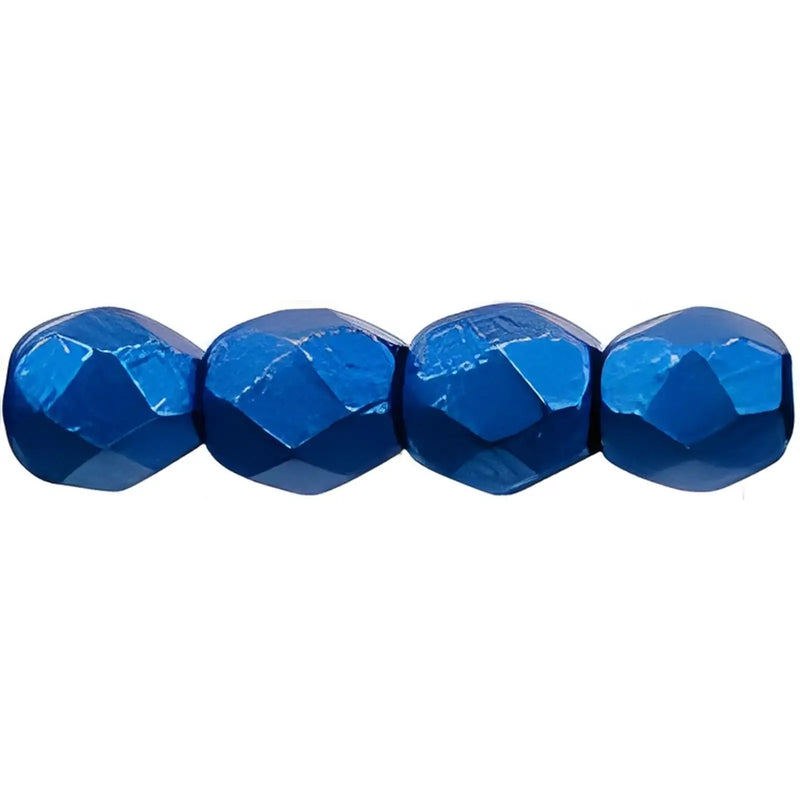 Fire Polish Beads, 3mm, Saturated Metallic Marina, 50 pieces - The Argus Collection