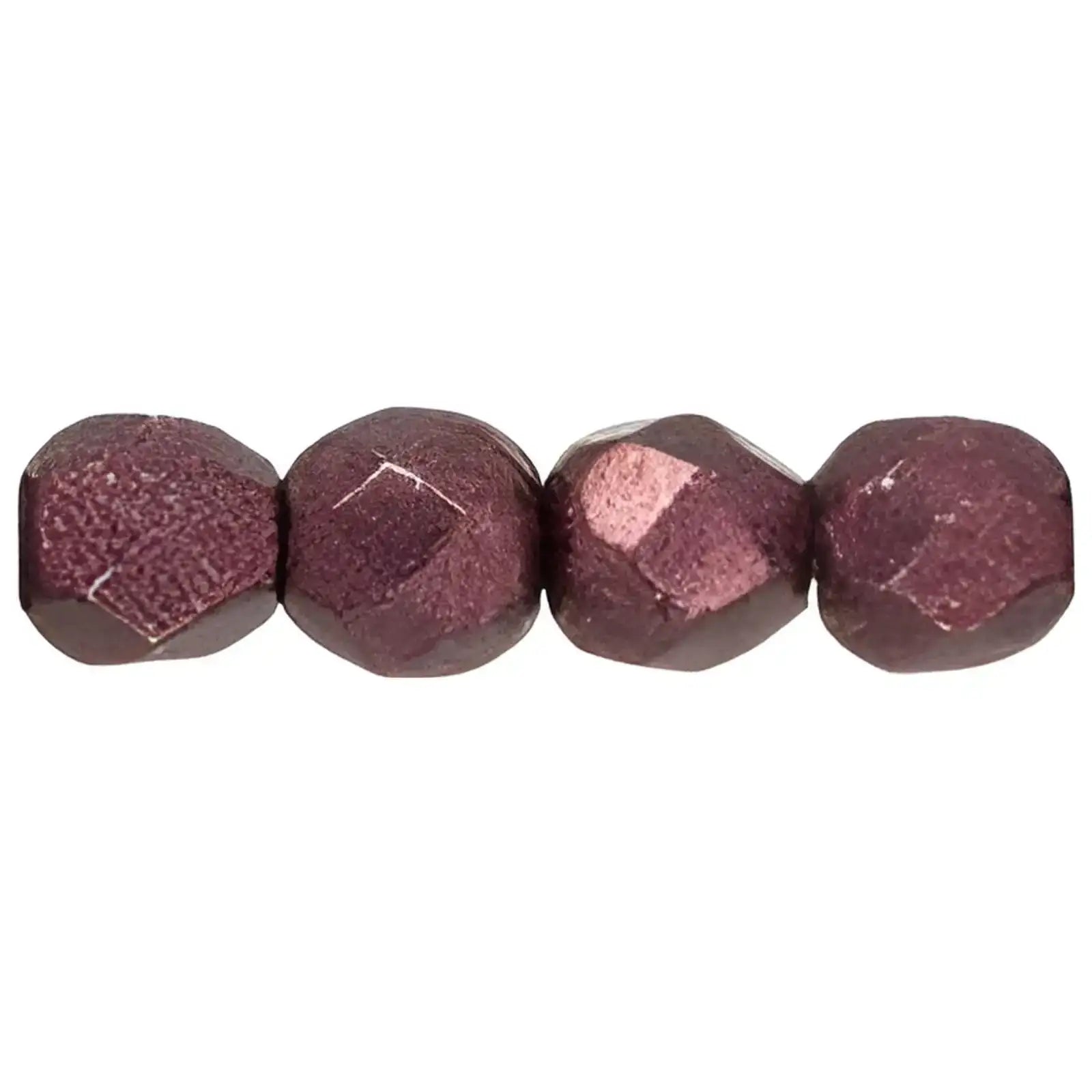 Fire Polish Beads, 3mm, Saturated Metallic Red Pear, 50 pieces - The Argus Collection