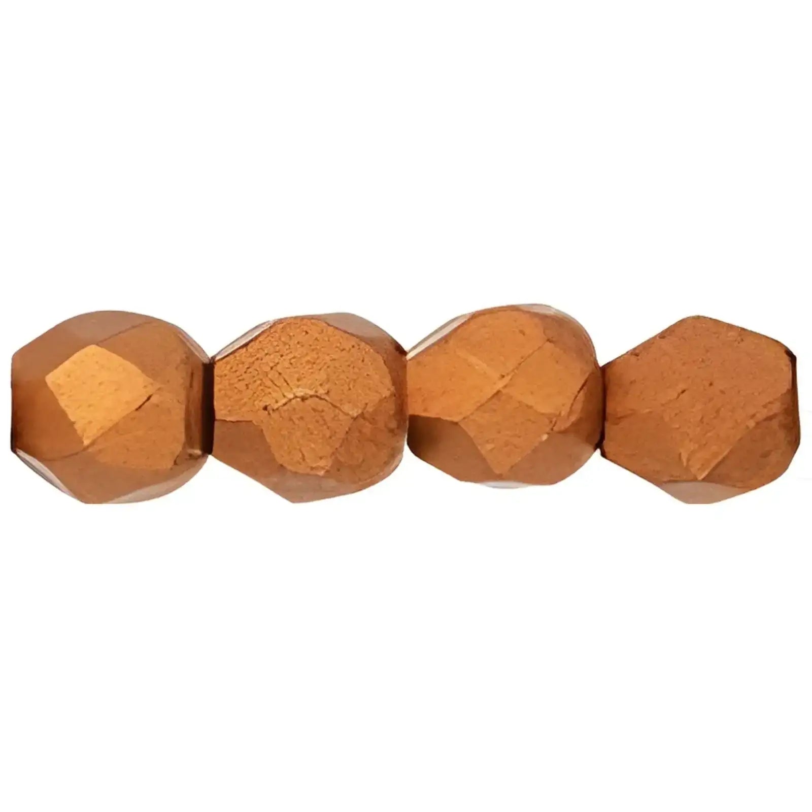 Fire Polish Beads, 3mm, Saturated Metallic Russet Orange, 50 pieces - The Argus Collection
