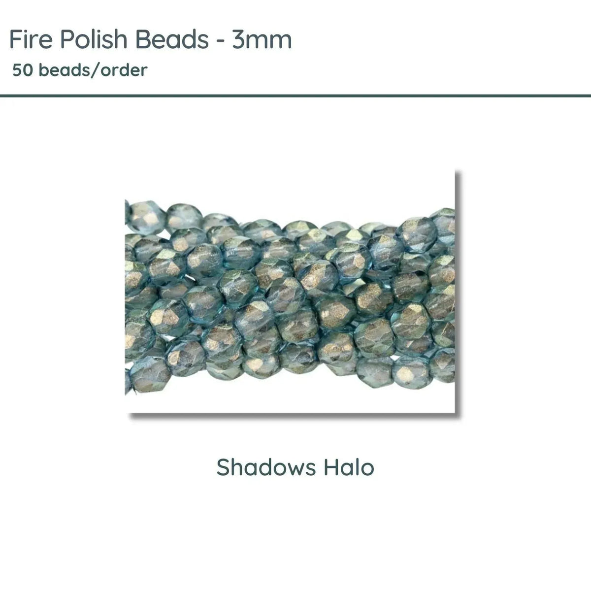 Fire Polish Beads, 3mm, Shadows Halo, 50 pieces - The Argus Collection