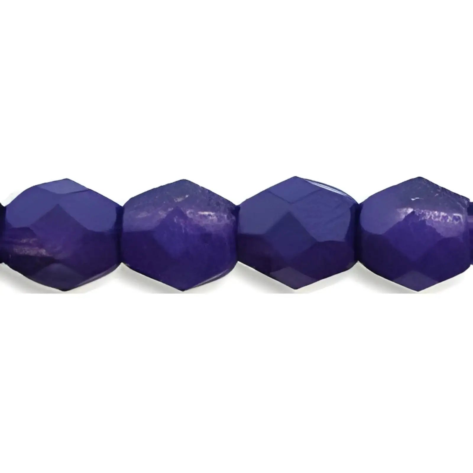 Fire Polish Beads, 4mm, Opaque Tanzanite Coated, 50 pieces - The Argus Collection