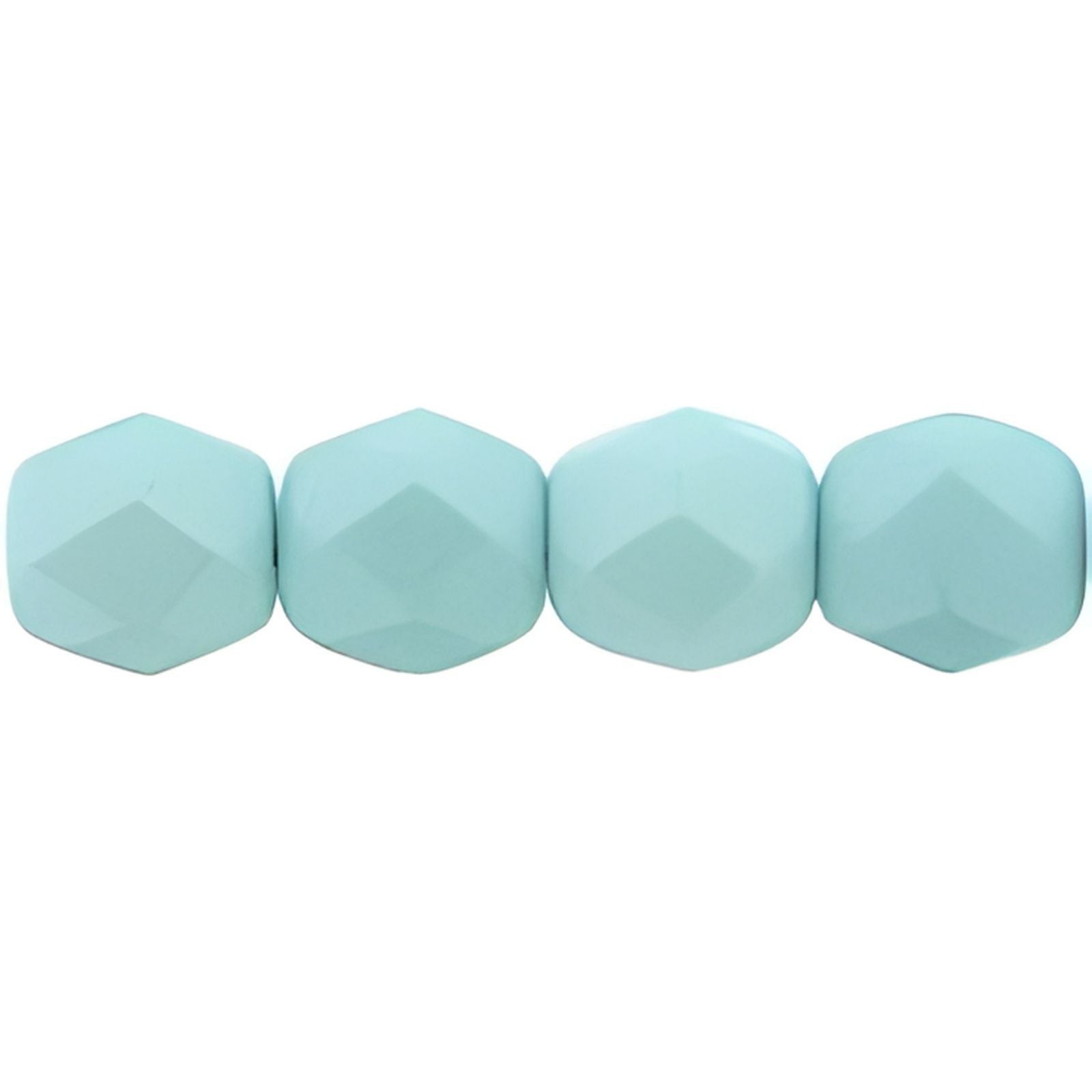 Fire Polish Beads, 4mm, Pastel Turquoise Powdery , 50 pieces