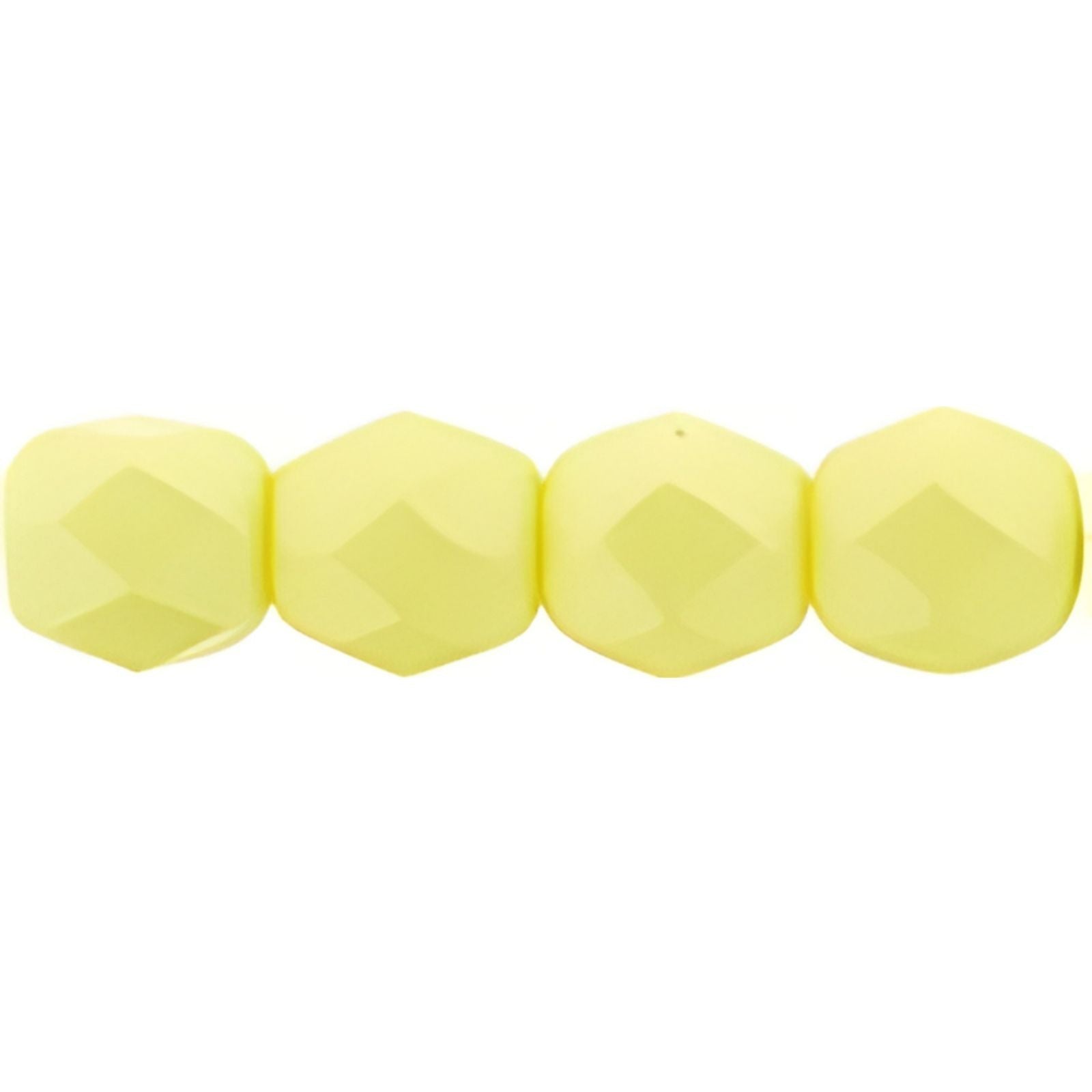 Fire Polish Beads, 4mm, Pastel Yellow Powdery , 50 pieces