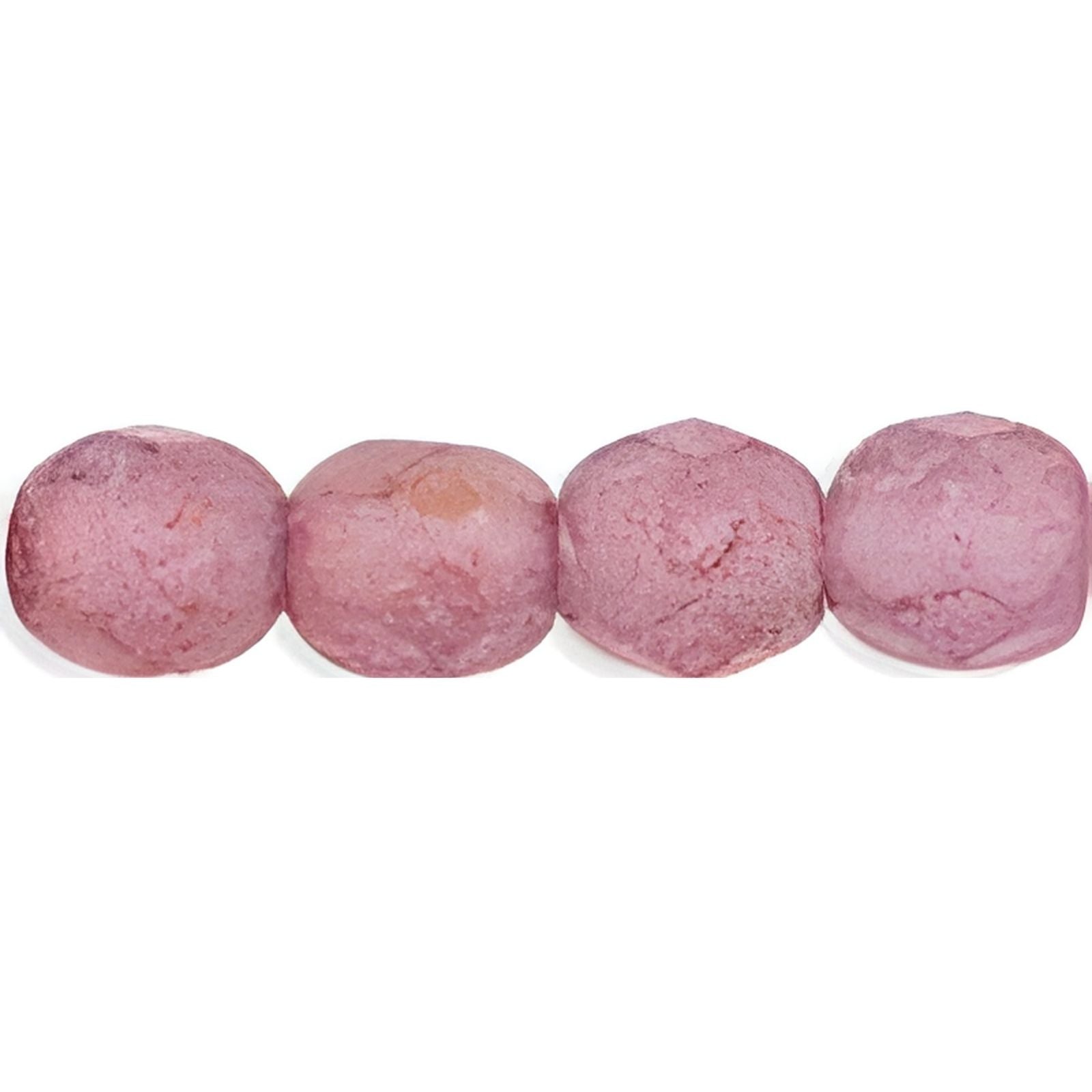 Fire Polish Beads, 4mm, Stone Pink Luster, 50 pieces