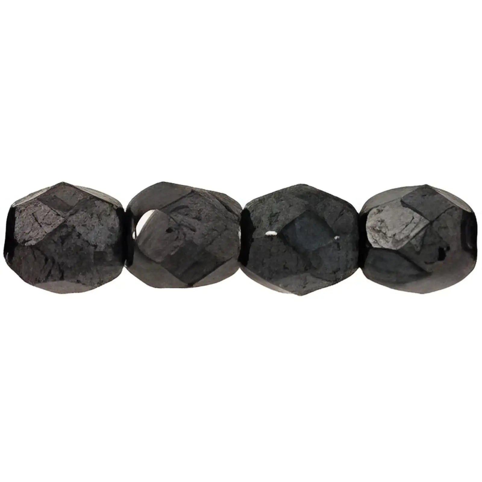 Fire Polish Beads, 4mm, Gunmetal, 50 pieces - The Argus Collection