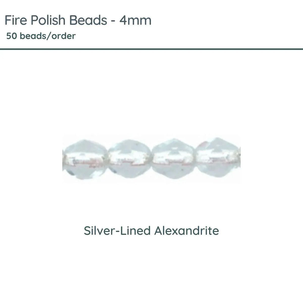 Fire Polish Beads, 4mm, Silver-Lined Alexandrite, 50 pieces - The Argus Collection