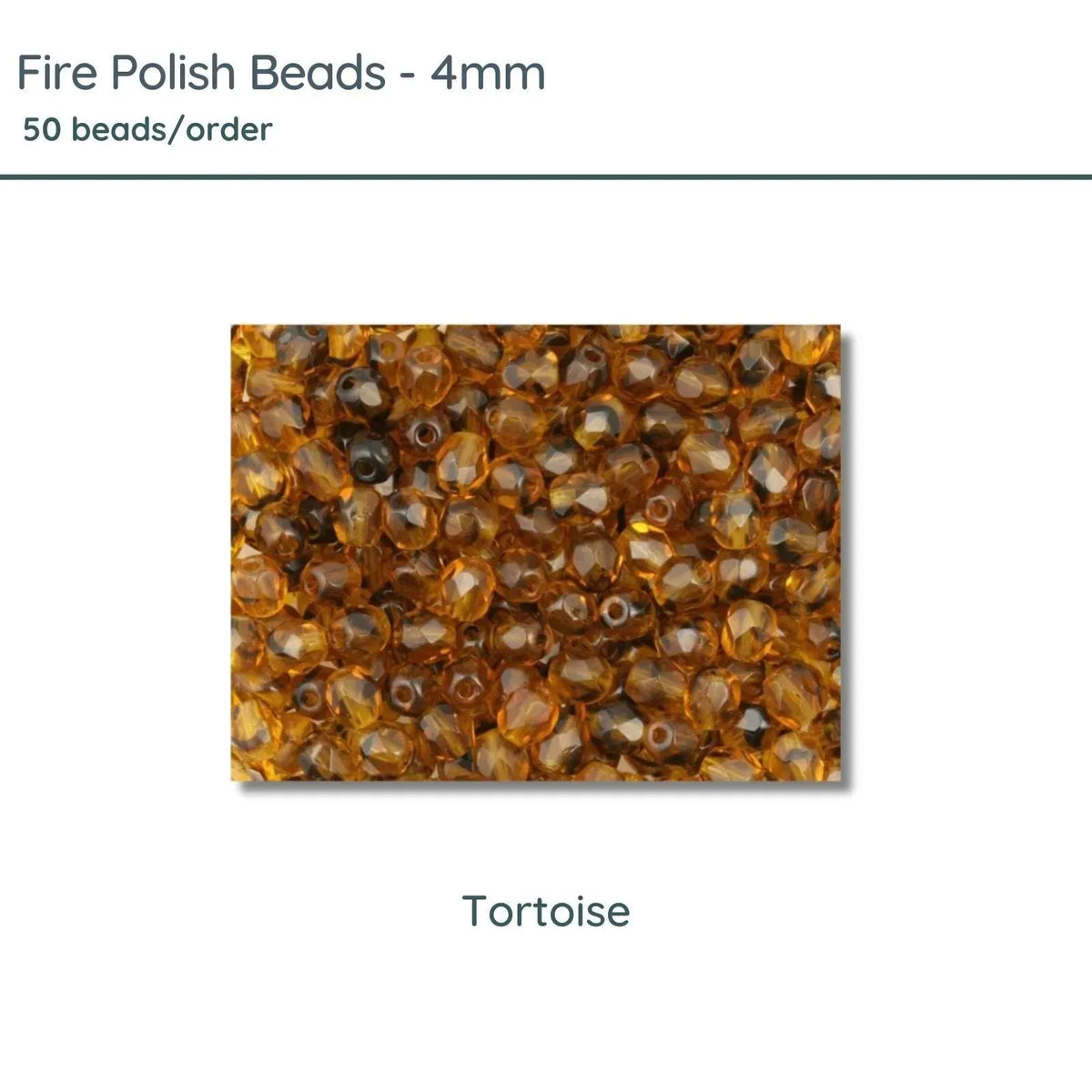 Fire Polish Beads, 4mm, Tortoise, 50 pieces - The Argus Collection