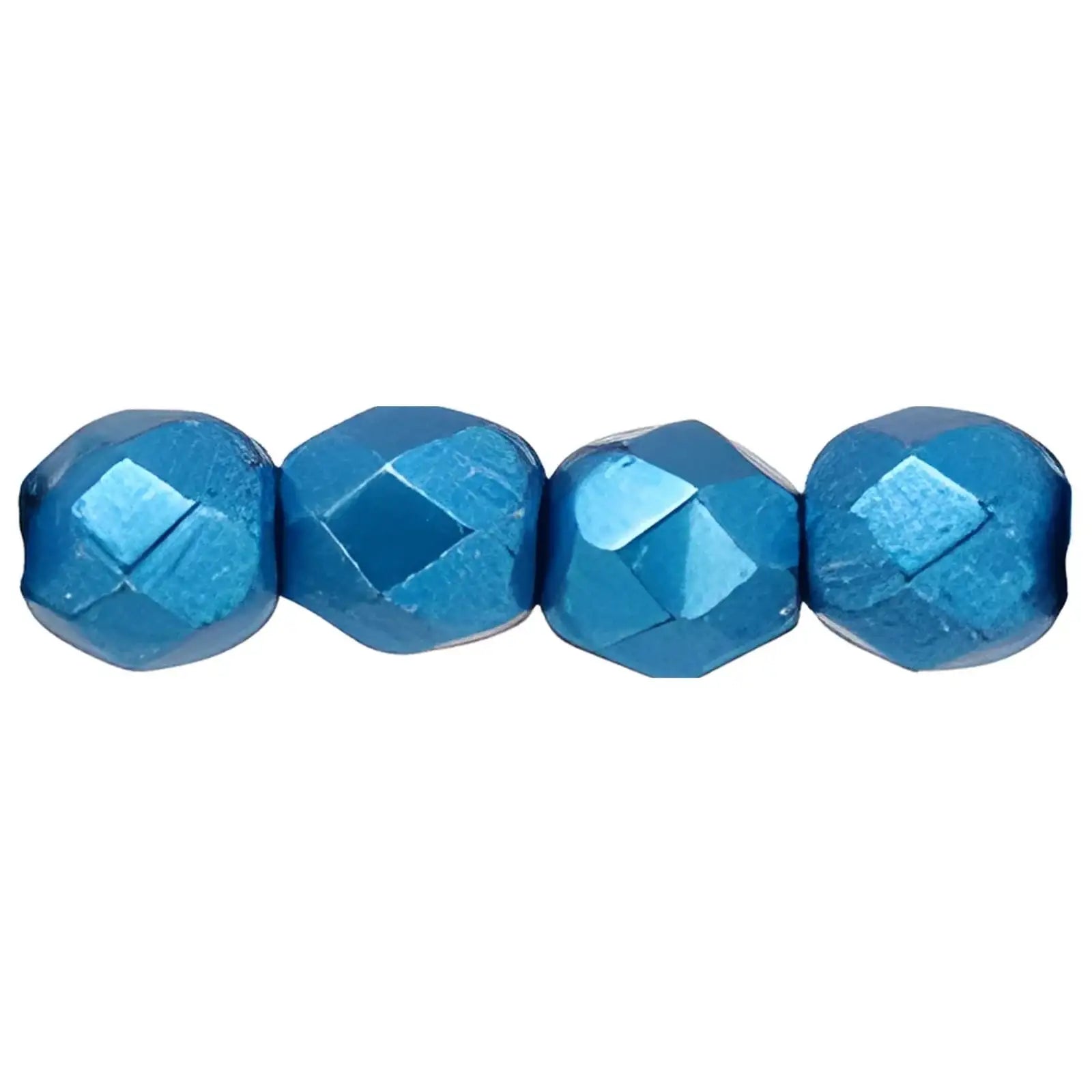 Fire Polish Beads, 4mm, Saturated Metallic Nebulas Blue, 50 pieces - The Argus Collection